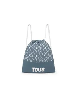 Детский дошкольный рюкзак из хлопка с принтом медвежат и букв Tous, синий mp_0643544_32174 | azul