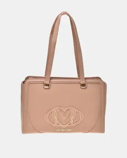 Черная сумка через плечо с застежкой-молнией Love Moschino a55648589 | beige