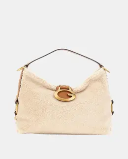 Средний размер Сумка через плечо из овчины на молнии Guess, белый a55603300 | blanco