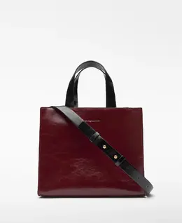 Средняя женская кожаная сумка через плечо Adolfo Dominguez, гранатовый mp_0436790_212632546 | granate