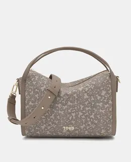Средняя сумка с застежкой на молнии и двойной ручкой Tous, серо-коричневый a55814082 | topo