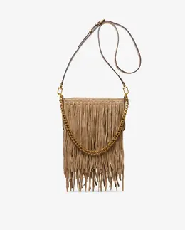Женская сумка через плечо Bryant небольшого размера из замши с бахромой Michael Kors, карамельный mp_0478263_32f5aytu1s | caramelo