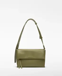 Женская сумка через плечо с клапаном из кожи (не из кожи) Adolfo Dominguez, оливковый зеленый mp_0436790_212331663152 | verde oliva