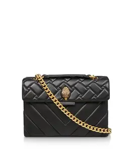 Стеганая кожаная сумка через плечо Kensington черного цвета Kurt Geiger a36045836 | negro