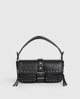 Женская сумка через плечо Sally Moon с жатым эффектом и заклепками Pepe Jeans, черный a54999206 | negro