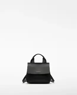 Маленькая женская сумка через плечо из слюдяной кожи Adolfo Dominguez, черный mp_0436790_266432247152 | negro