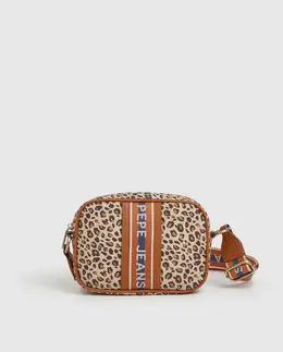 Женская сумка-ведро Gerda с анималистичным принтом и лентой с логотипом Pepe Jeans, бежевый a54999341 | beige