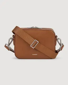 Маленькая мужская сумка из зернистой кожи Sandro, светло-коричневый mp_0910053_shasa01573tu | marrón claro