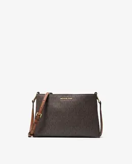 Женская сумка-мессенджер Trisha, средняя, ​​с логотипом Michael Kors, темно-коричневый mp_0478263_35h1g9tc8b | marrón oscuro