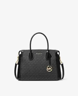 Женская сумка-мессенджер Mercer, средняя, ​​с логотипом принт Michael Kors, черный mp_0478263_35f2gm9s8b | negro