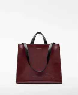 Большая кожаная сумка-шоппер Adolfo Dominguez, гранатовый mp_0436790_212622545 | granate
