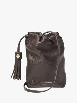 Кожаная сумка-кроссбоди Hudson с кулиской Aspinal of London, Dark Brown p113971970 | dark brown