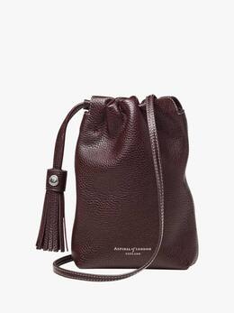 Hudson Small Grain Milled Pebble Leather сумка через плечо с кулиской Aspinal of London, Wine p112478519 | wine