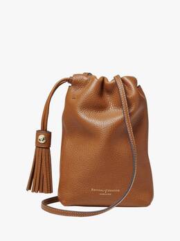 Hudson Small Grain Milled Pebble Leather сумка через плечо с кулиской Aspinal of London, Tan p112478519 | tan