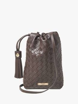 Hudson Woven Leather поясная сумка через плечо с шнурком Aspinal of London, Chocolate p113971971 | chocolate
