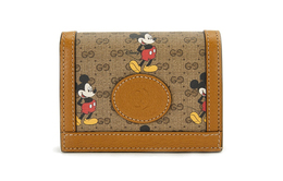 Дисней, Коллаборация Холщовая Сумка с Кожаным Кошельком, Картхолдер Унисекс Бежевый/Эбеновый/Коричневый Gucci 602534-hwubm-8559