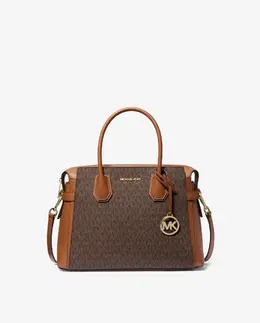 Женская сумка-мессенджер Mercer, средняя, ​​с логотипом принт Michael Kors, темно-коричневый mp_0478263_35f2gm9s8b | marrón oscuro