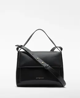 Женская сумка через плечо с клапаном из кожи (без кожи) Adolfo Dominguez, черный mp_0436790_212342826152 | negro