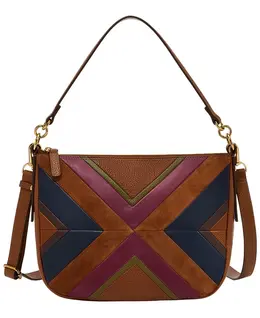 Жоли пэчворк сумка через плечо Fossil, коричневый 23450315 | brown