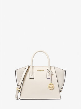 Маленькая сумка-портфель из шагреневой кожи Avril Michael Kors, бежевый 35f4g4vs1l | lt cream