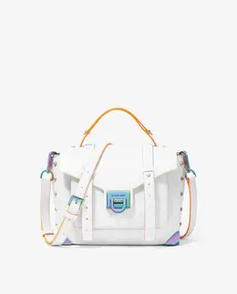 Средняя кожаная сумка через плечо Manhattan с контрастной окантовкой Michael Kors, белый mp_0478263_35h1tncs8l | blanco