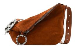 Сумка через плечо из замши телячьей кожи, маленькая женская сумка кроссбоди теплого кофейного оттенка Burberry 80751921