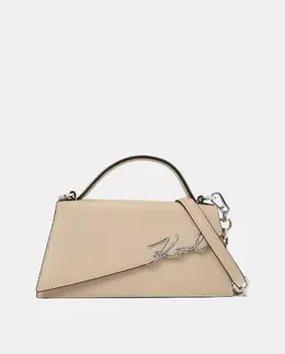 Маленькая кожаная сумка через плечо с клапаном Karl Lagerfeld, светло-бежевый a55600014 | crudo