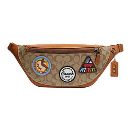 Варрен Сумка через плечо из ПВХ, Кроссбоди, Поясная сумка большого размера для мужчин, цвета хаки и коричневый Coach cj513-qbe7v