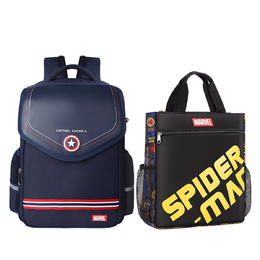 Disney Рюкзак Marvel из полиэстера и искусственной кожи большой мужской синий черный, Captain America+Tutoring Bag ba5866 | captain america+tutoring bag