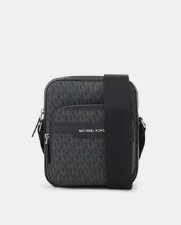 Мужская сумка через плечо с логотипами и двойным отделением Michael Kors, черный a55679466 | negro