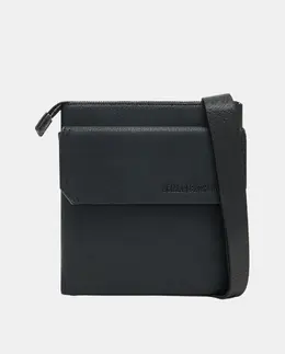 Мужская сумка через плечо с большим карманом, регулируемым ремнем и логотипом спереди Armani Exchange, черный a55733544 | negro