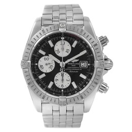 Pre-owned Breitling Chronomat Evolution Chronograph Automatic Chronometer Black Dial Mens Watch a13356