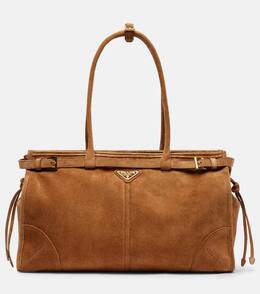 Сумка-тоут Bonnie Large из замши Prada, Brown p01124852 | brown