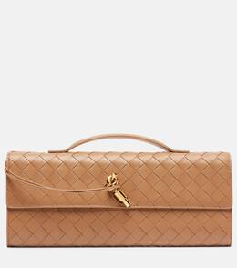 Клатч Andiamo Intrecciato из кожи Bottega Veneta, Biscuit-M Brass p01097445 | biscuit-m brass