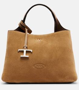 Мини-сумка тоут из замши Tod's, Biscotto/Ginger p01096434 | biscotto/ginger