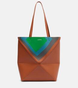 Сумка-тоут Albers Puzzle Fold Medium из кожи Loewe, Caramel/Bright Green p01103912 | caramel/bright green