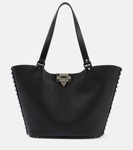 Кожаная сумка-тоут Rockstud Small Valentino Garavani, Nero p00899664 | nero