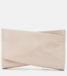 Лубитвист маленький кожаный клатч с ремешком Christian Louboutin, Leche/Leche/Light Silk p00976824 | leche/leche/light silk