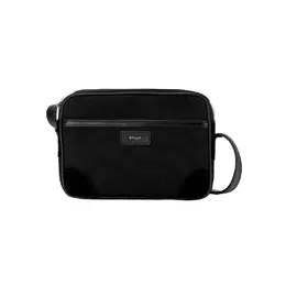 Bally Кожаная с тканевыми вставками мужская сумка через плечо черная 6304606