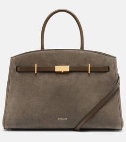 Сумка-тоут Hudson Midi из замши DeMellier, Deep Olive/Deep Olive F02 p01076264 | deep olive/deep olive f02