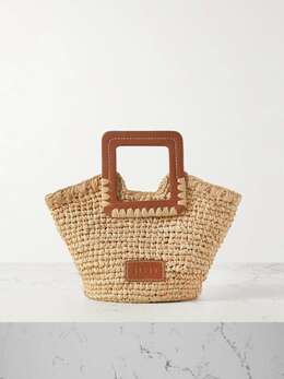 Мини-Сумка Sienna из рафии с отделкой из кожи Staud, бежевый 1647597333057962 | tan