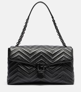 Сумка GG Marmont Large через плечо из кожи Gucci, Black/Black/Black p01095556 | black/black/black