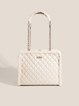 Guess: Бежевая сумка 