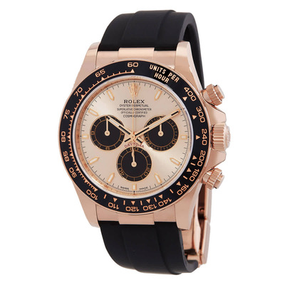 Rolex Cosmograph Daytona Chronometer Automatic Mens Watch 18kt Everose Gold Case Black Rubber Strap 126515LN-0006 (black, arb4548)