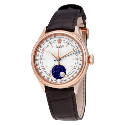 Rolex Cellini Auto Moonphase Ref.50535WSBRL Mens 18kt Everose Gold Watch (brown, arb6761)
