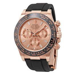 Rolex Cosmograph Daytona Pink Diamond Dial Mens Chronograph Oysterflex Watch 116515pkdr