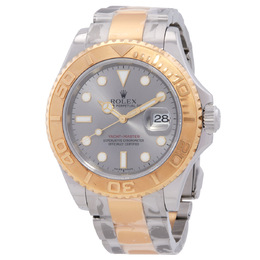 Pre-owned Rolex Yachtmaster Grey Dial Two-Tone Watch, Ref. 16623GYSO
