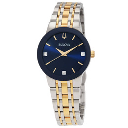 Bulova Millenia Quartz Crystal Blue Dial Ladies Watch 98p190