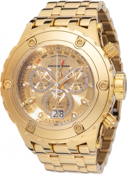 Invicta Reserve Chronograph Quartz Gold Dial Mens Watch 48607