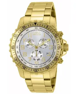 Мужские кварцевые часы-хронограф 11369 с серебристым циферблатом Invicta, gold 20740472 | gold